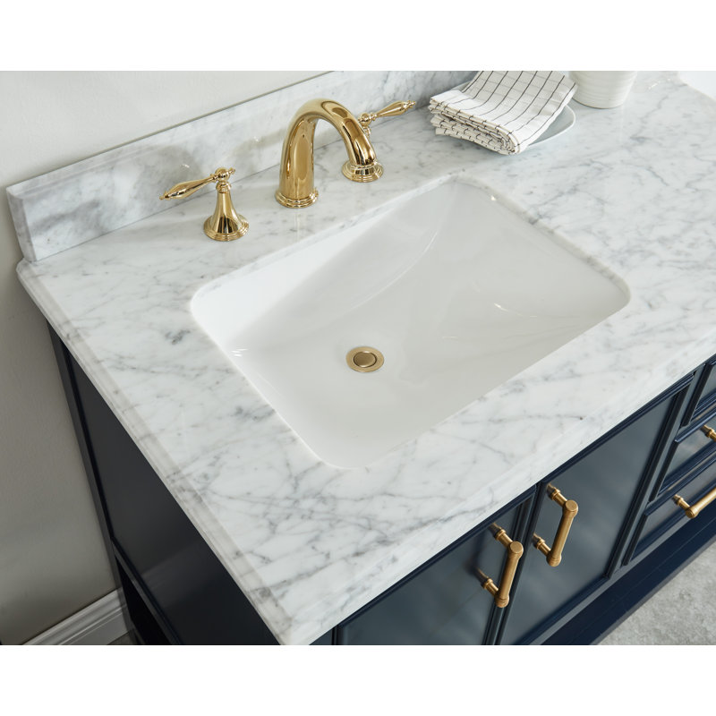 Breakwater Bay Paulene 30.12'' Double Bathroom Vanity with Marble Top